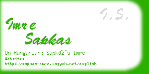 imre sapkas business card